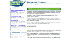 Desktop Screenshot of memorabledomains.co.uk